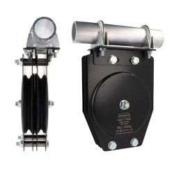 Standard Double Pulley (150mm) 6mm wire, Doughty T42821 wll 150 kg - black