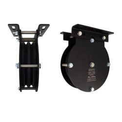 Heavy Duty Double Pulley (200mm) 6mm wire, Doughty T42922 wll 600 kg - black