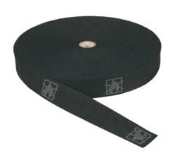 Kantebånd lin 50 mm, sort - rull á 50 løpemeter