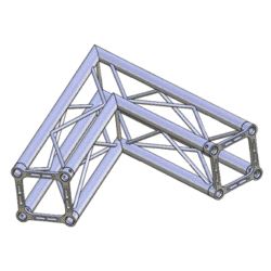 Hjørne Litec Std QH40SAL2060 firkant 40cm (48x3mm) 2-veis 60°