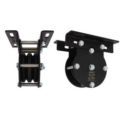 Heavy Duty Double Pulley (100mm) 4mm wire, Doughty T42902 wll 200 kg - black