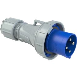 BRU: Støpsel, CEE HAN 3x63A+J 230V 363-9 IP67 (blå)