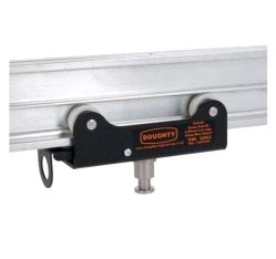 Studio Rail 60 - 4 Wheel Carriage 16mm mini Spigot-Braked, Doughty T84186 wll 50 kg - black