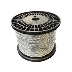 Stålwire galvanisert, fleksibel 3.0mm (7x7 stålkjerne) wll 100 kg - rull á 100m