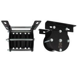 Heavy Duty Quin Pulley (100mm) 4mm wire, Doughty T42905 wll 200 kg - black