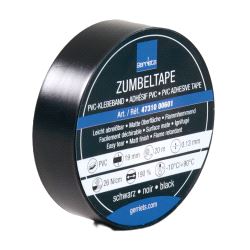Zumbeltape 19mm, fleksibel PVC tape for kabler, merking m.m, rull á 20m - svart matt (pris pr stk)