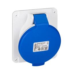 BRU: Apparatuttak, innfelt skrå CEE HUN 3x32A+J 230v 332-9 (blå)