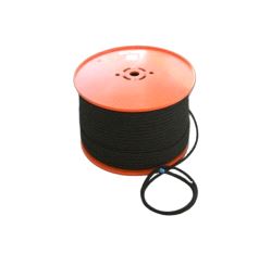 Tau, polyester (PES), Ø8mm, svart, rull m/ca. 200 løpemeter