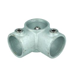 Pipeclamp Corner Plus Through Tube, Doughty T11600 - silver