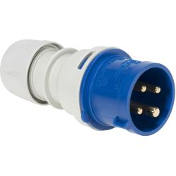BRU: Støpsel, CEE HAN 3x16A+J 230V 316-9 IP44 (blå)