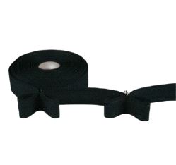 Rynkebånd 2xfold (100%) polyester 50mm svart v/50m - pr.m