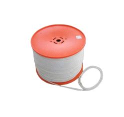 Tau, polyester (PES), Ø6mm, hvit, rull m/ca. 200 løpemeter