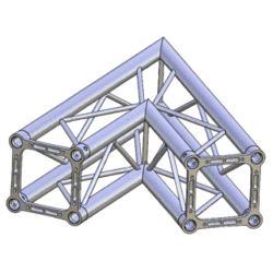 Hjørne Litec Std QH40SAL2045 firkant 40cm (48x3mm) 2-veis 45°