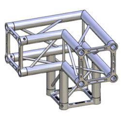 Hjørne Litec Std QH40SAL3 firkant 40cm (48x3mm) 3-veis 90°
