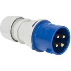 BRU: Støpsel, CEE HAN 3x32A+J 230v 332-9 IP44 (blå)